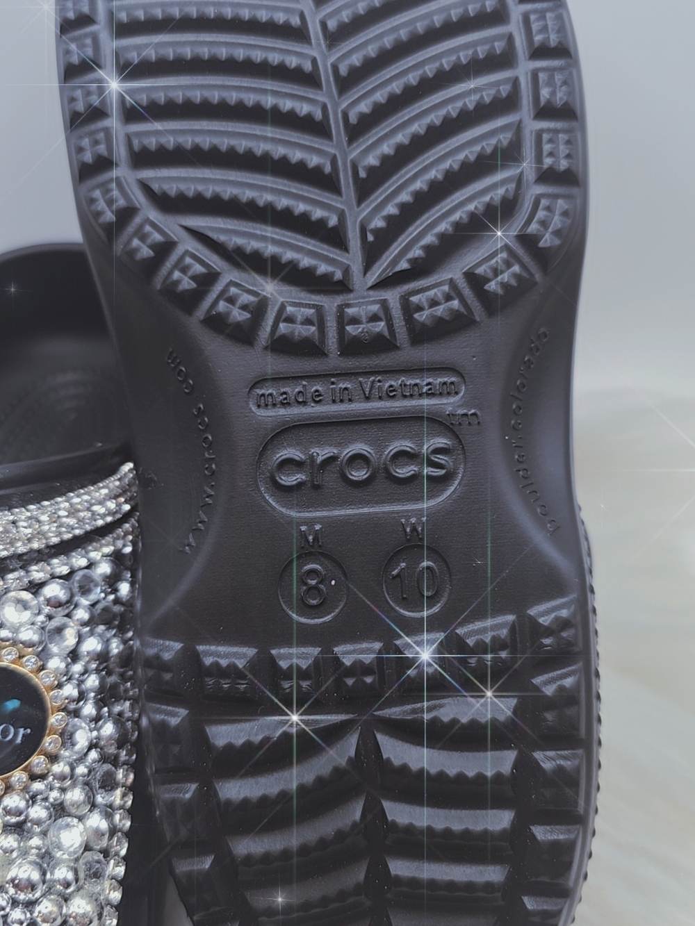 CROCS Black Rhinestone-Embellished Slide